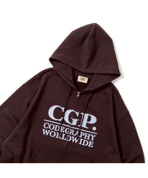 codegraphy（コードグラフィー）の「CGP Square Logo Dot Hoodie（パーカー・メンズ・ブラウン/ネイビー/グレー・LARGE/MEDIUM）」の3枚目の写真