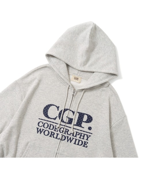 codegraphy（コードグラフィー）の「CGP Square Logo Dot Hoodie（パーカー・メンズ・ブラウン/ネイビー/グレー・LARGE/MEDIUM）」の2枚目の写真