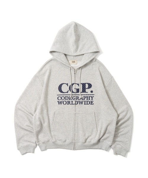 codegraphy（コードグラフィー）の「CGP Square Logo Dot Hoodie（パーカー・メンズ・ブラウン/ネイビー/グレー・LARGE/MEDIUM）」の4枚目の写真