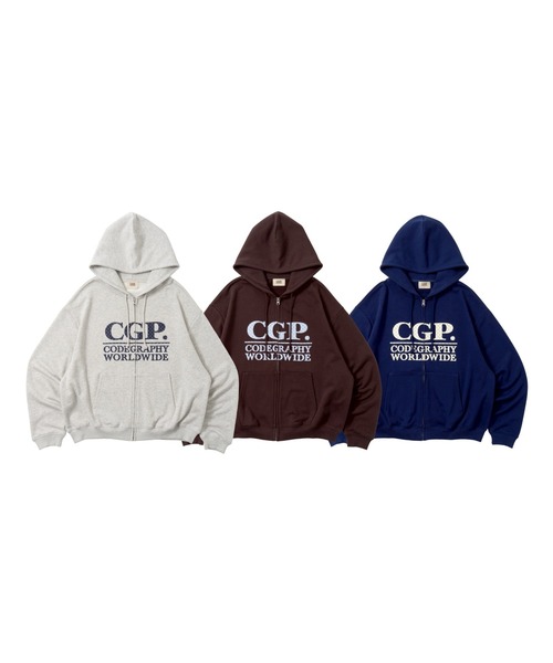 codegraphy（コードグラフィー）の「CGP Square Logo Dot Hoodie（パーカー・メンズ・ブラウン/ネイビー/グレー・LARGE/MEDIUM）」の7枚目の写真
