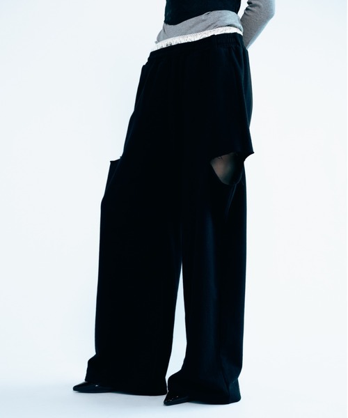 Carmelo(カーメロ)の「Cutout Sweat Wide Pants / カットアウトスウェットワイドパンツ(スウェットパンツ・レディース・グレー/ブラック/ネイビー・FREE)」の22枚目の写真