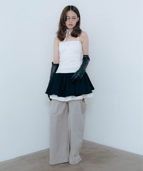 Carmelo(カーメロ)の「Cutout Sweat Wide Pants / カットアウトスウェットワイドパンツ(スウェットパンツ・レディース・グレー/ブラック/ネイビー・FREE)」の13枚目の写真