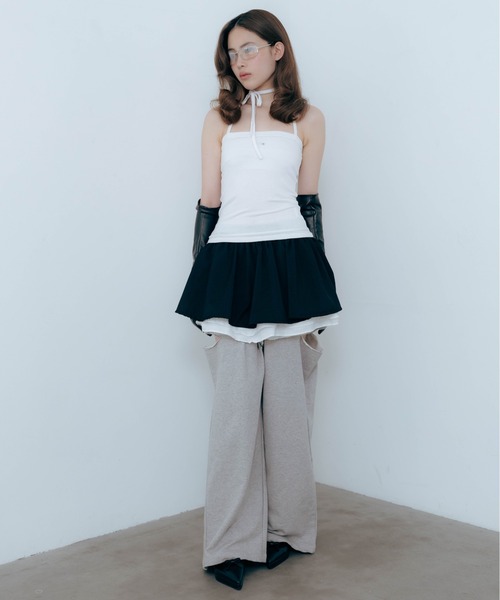 Carmelo(カーメロ)の「Cutout Sweat Wide Pants / カットアウトスウェットワイドパンツ(スウェットパンツ・レディース・グレー/ブラック/ネイビー・FREE)」の14枚目の写真