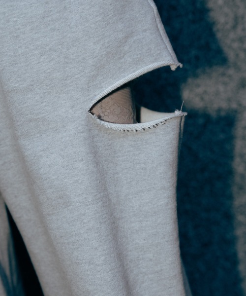 Carmelo(カーメロ)の「Cutout Sweat Wide Pants / カットアウトスウェットワイドパンツ(スウェットパンツ・レディース・グレー/ブラック/ネイビー・FREE)」の8枚目の写真