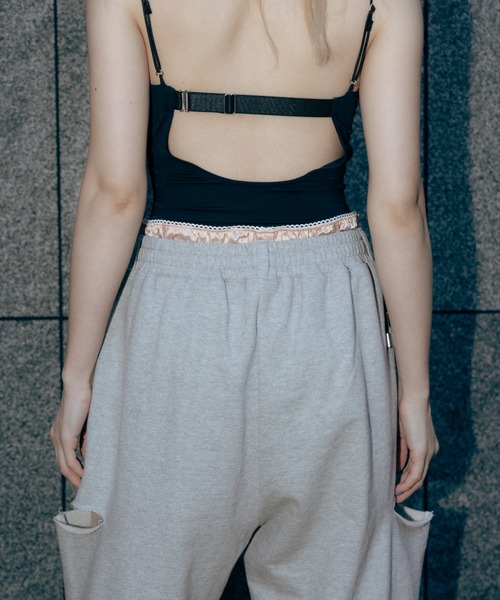 Carmelo(カーメロ)の「Cutout Sweat Wide Pants / カットアウトスウェットワイドパンツ(スウェットパンツ・レディース・グレー/ブラック/ネイビー・FREE)」の12枚目の写真