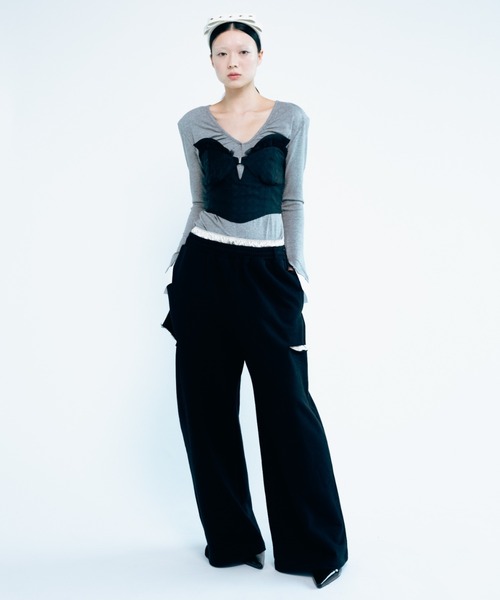 Carmelo(カーメロ)の「Cutout Sweat Wide Pants / カットアウトスウェットワイドパンツ(スウェットパンツ・レディース・グレー/ブラック/ネイビー・FREE)」の19枚目の写真