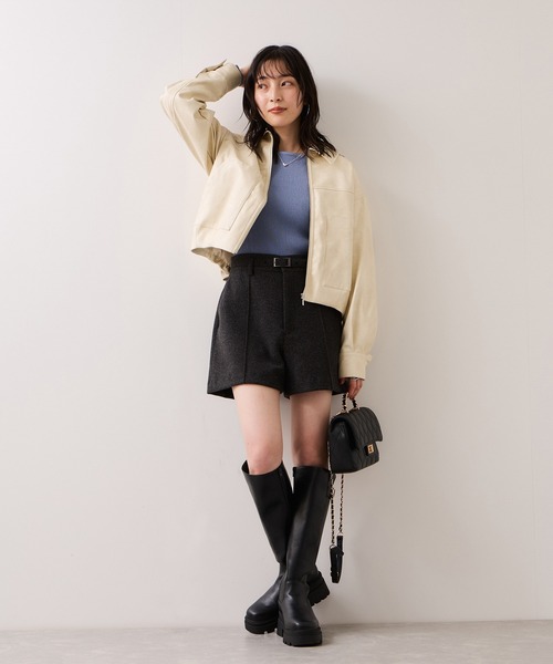 VIS（ビス）の「アウトポケット合皮ブルゾン（ブルゾン・レディース・ブラック/クリーム・FREE）」の17枚目の写真