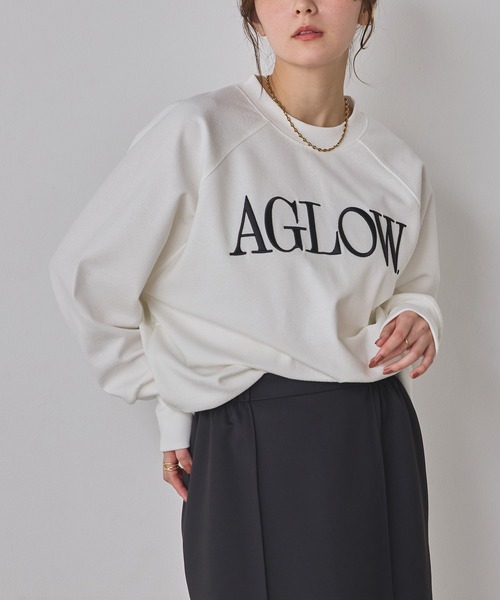 hunch(ハンチ)の「ブークレ 刺繍ロゴオーバートップス(Tシャツ/カットソー・レディース・ライム/チャコール/オフホワイト・FREE)」の2枚目の写真