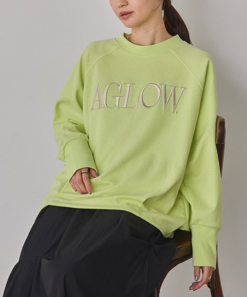 hunch(ハンチ)の「ブークレ 刺繍ロゴオーバートップス(Tシャツ/カットソー・レディース・ライム/チャコール/オフホワイト・FREE)」の3枚目の写真