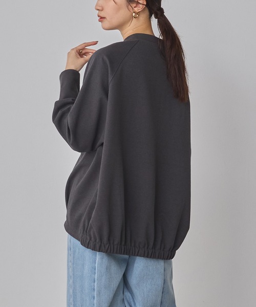 hunch(ハンチ)の「ブークレ 刺繍ロゴオーバートップス(Tシャツ/カットソー・レディース・ライム/チャコール/オフホワイト・FREE)」の6枚目の写真