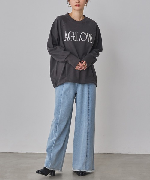 hunch(ハンチ)の「ブークレ 刺繍ロゴオーバートップス(Tシャツ/カットソー・レディース・ライム/チャコール/オフホワイト・FREE)」の9枚目の写真