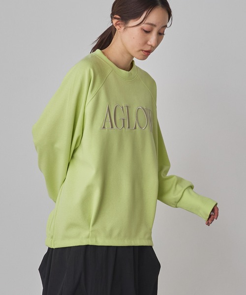 hunch(ハンチ)の「ブークレ 刺繍ロゴオーバートップス(Tシャツ/カットソー・レディース・ライム/チャコール/オフホワイト・FREE)」の11枚目の写真