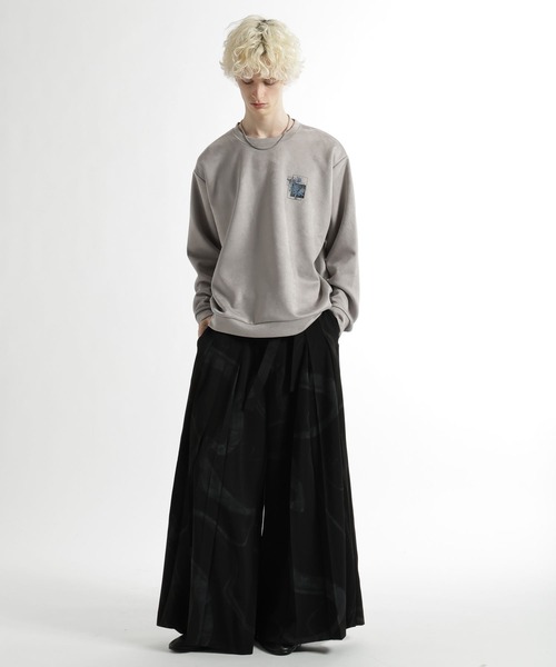 HARE(ハレ)の「フラワーコラージュバックプリントスウェット(HARE)(スウェット・メンズ・ブルー/グレー/ブラック/ホワイト・SMALL/MEDIUM)」の9枚目の写真