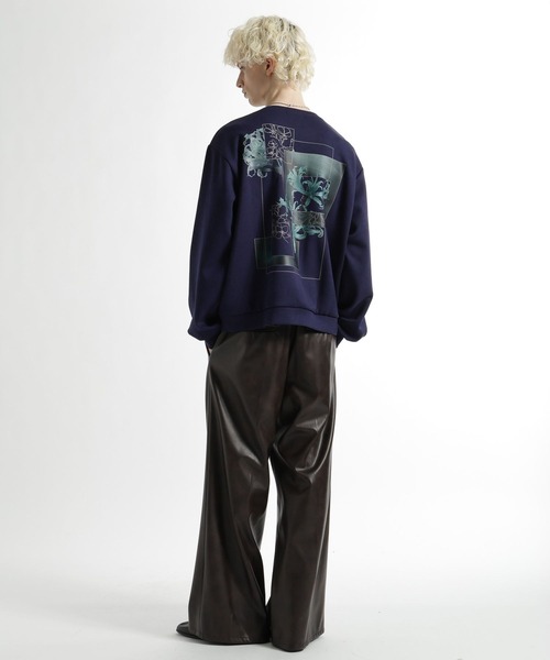 HARE(ハレ)の「フラワーコラージュバックプリントスウェット(HARE)(スウェット・メンズ・ブルー/グレー/ブラック/ホワイト・SMALL/MEDIUM)」の15枚目の写真