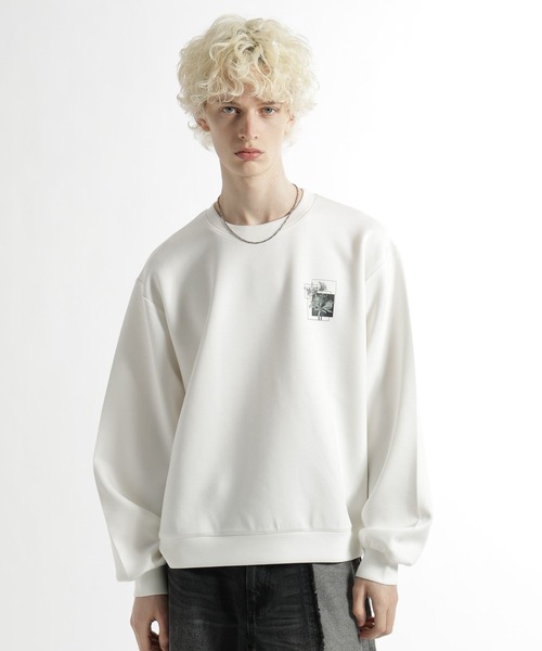 HARE(ハレ)の「フラワーコラージュバックプリントスウェット(HARE)(スウェット・メンズ・ブルー/グレー/ブラック/ホワイト・SMALL/MEDIUM)」の16枚目の写真