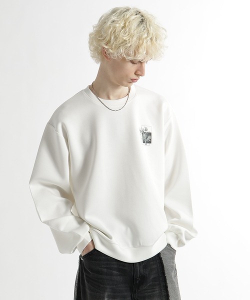 HARE(ハレ)の「フラワーコラージュバックプリントスウェット(HARE)(スウェット・メンズ・ブルー/グレー/ブラック/ホワイト・SMALL/MEDIUM)」の17枚目の写真