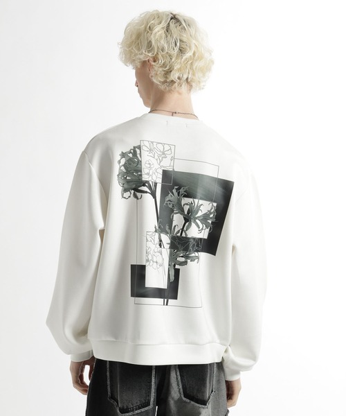 HARE(ハレ)の「フラワーコラージュバックプリントスウェット(HARE)(スウェット・メンズ・ブルー/グレー/ブラック/ホワイト・SMALL/MEDIUM)」の18枚目の写真