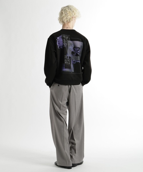 HARE(ハレ)の「フラワーコラージュバックプリントスウェット(HARE)(スウェット・メンズ・ブルー/グレー/ブラック/ホワイト・SMALL/MEDIUM)」の8枚目の写真