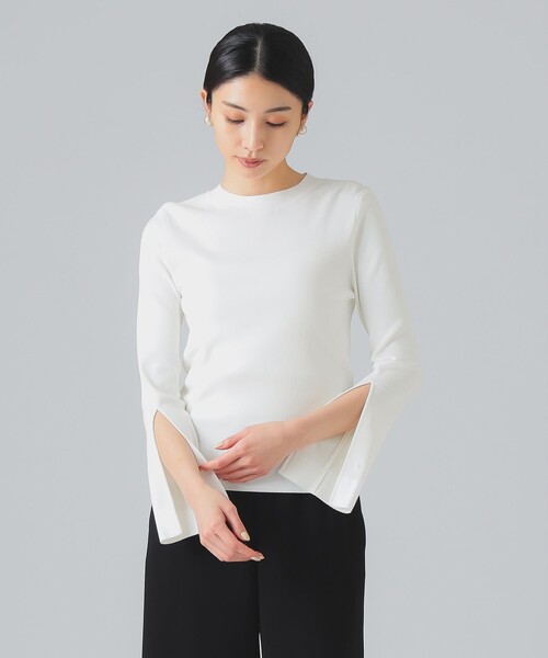 EFFE BEAMS（エッフェビームス）の「スリット テープ プルオーバー ニット（ニット/セーター・レディース・ブラック/ホワイト/レッド・ONE SIZE）」の11枚目の写真