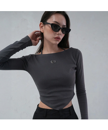 Strap Boat-neck Slender T-shirt - 3COL