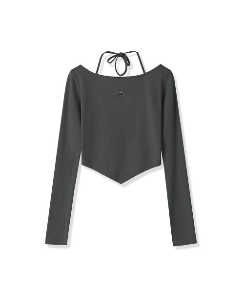 ZENDUST(ジェンダスト)の「Strap Boat-neck Slender T-shirt - 3COL(Tシャツ/カットソー・レディース・チャコール/ブラック/グレー・SMALL/MEDIUM)」の7枚目の写真
