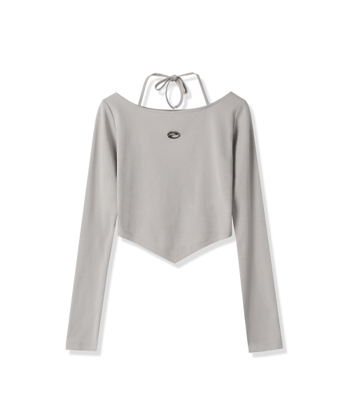 ZENDUST(ジェンダスト)の「Strap Boat-neck Slender T-shirt - 3COL(Tシャツ/カットソー・レディース・チャコール/ブラック/グレー・SMALL/MEDIUM)」の9枚目の写真