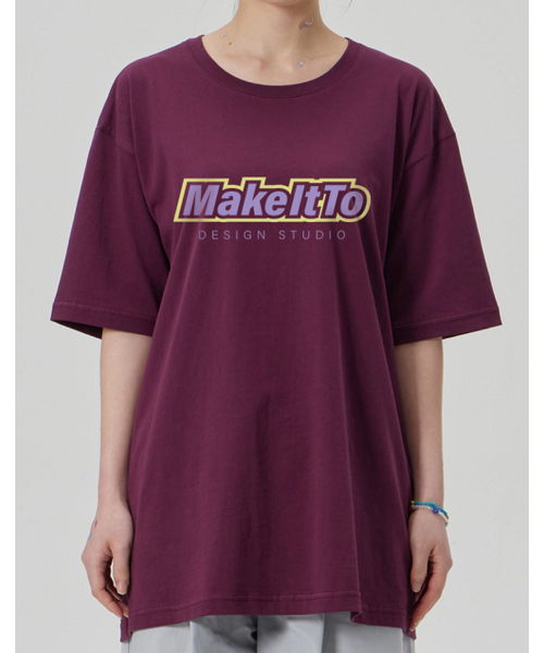 MAKEITTO（メイキット）の「[BORDER LOGO] CREW NECK TEE_WINE（Tシャツ/カットソー・メンズ・その他・MEDIUM/LARGE/X-LARGE/XX-LARGE）」の2枚目の写真