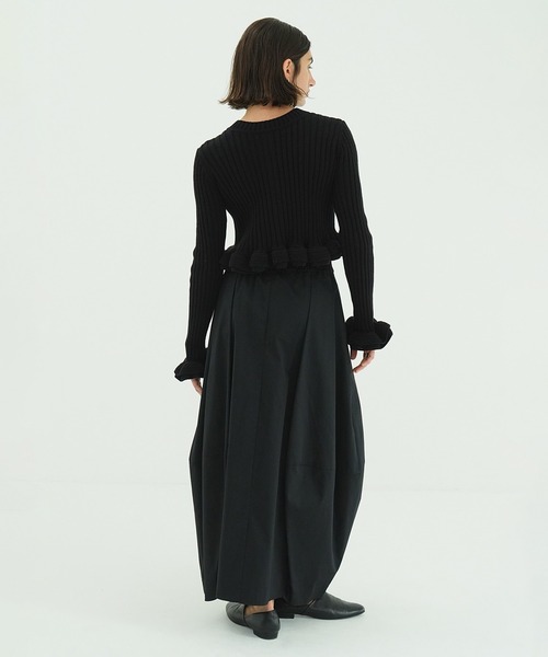 W FACE SHORT FRILLED KNIT TOPS（ニット/セーター）｜CLANE（クラネ