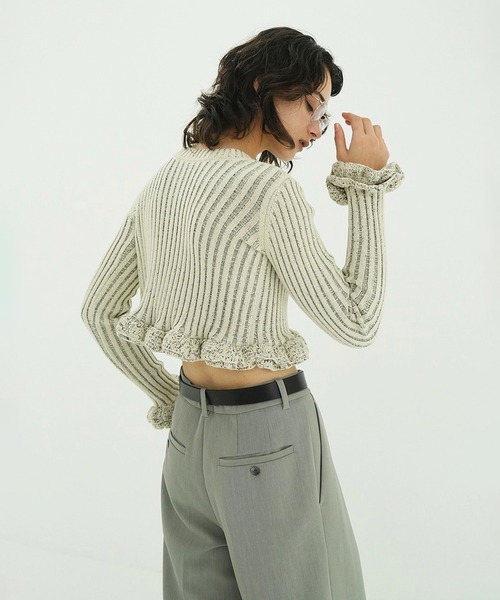 W FACE SHORT FRILLED KNIT TOPS 【公式通販】