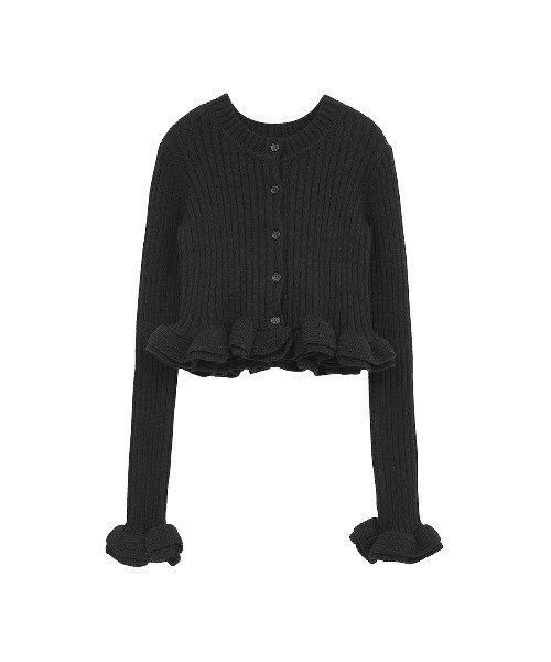 W FACE SHORT FRILLED KNIT TOPS（ニット/セーター）｜CLANE（クラネ