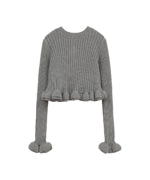 W FACE SHORT FRILLED KNIT TOPS（ニット/セーター）｜CLANE（クラネ