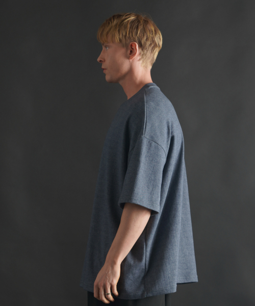 PHERMENON(フェルメノン)の「スーパーオーバーサイズ無地半袖Tシャツ - ブルーグレー(Tシャツ/カットソー・メンズ・その他・1/2)」の2枚目の写真