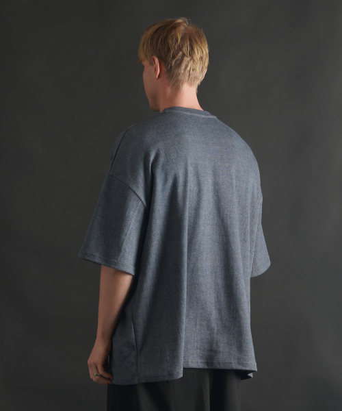 PHERMENON(フェルメノン)の「スーパーオーバーサイズ無地半袖Tシャツ - ブルーグレー(Tシャツ/カットソー・メンズ・その他・1/2)」の3枚目の写真
