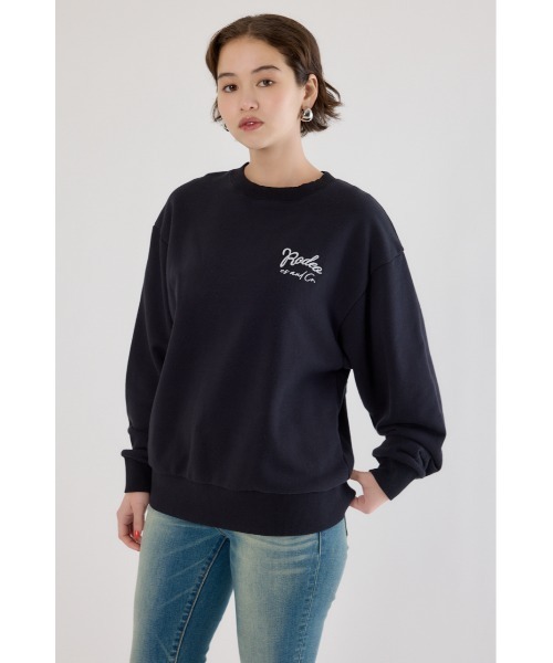 RODEO CROWNS WIDE BOWL(ロデオクラウンズワイドボウル)の「ロゴデニムパッチスウェットトップス(スウェット・レディース・グレー×ホワイト/スモークピンク/ブラック/オフホワイト・FREE)」の12枚目の写真