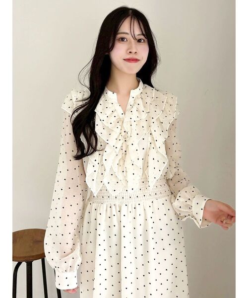 dazzlin（ダズリン）の「エアリーシャツワンピース（ワンピース・レディース・ピンク/アイボリー/グレー・MEDIUM/SMALL）」の4枚目の写真