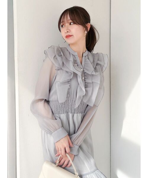 dazzlin（ダズリン）の「エアリーシャツワンピース（ワンピース・レディース・ピンク/アイボリー/グレー・MEDIUM/SMALL）」の16枚目の写真