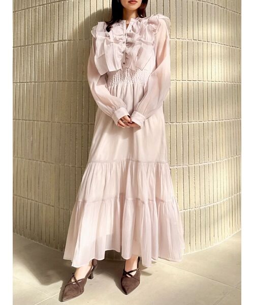 dazzlin（ダズリン）の「エアリーシャツワンピース（ワンピース・レディース・ピンク/アイボリー/グレー・MEDIUM/SMALL）」の17枚目の写真