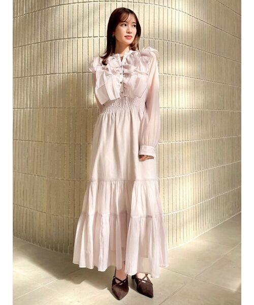 dazzlin（ダズリン）の「エアリーシャツワンピース（ワンピース・レディース・ピンク/アイボリー/グレー・MEDIUM/SMALL）」の18枚目の写真