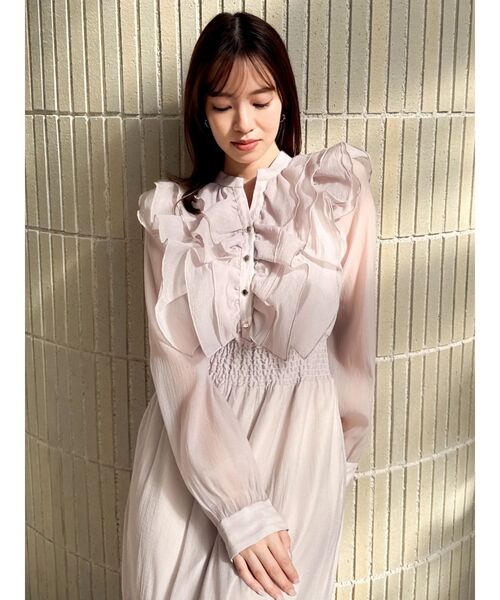 dazzlin（ダズリン）の「エアリーシャツワンピース（ワンピース・レディース・ピンク/アイボリー/グレー・MEDIUM/SMALL）」の21枚目の写真