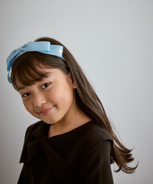 ROPE' PICNIC（ロペピクニック）の「【KIDS/キッズ】リボンカチューシャ（カチューシャ・キッズ・ダークラベンダー/ネイビー/オフホワイト/サックスブルー/ピンク・FREE）」の3枚目の写真