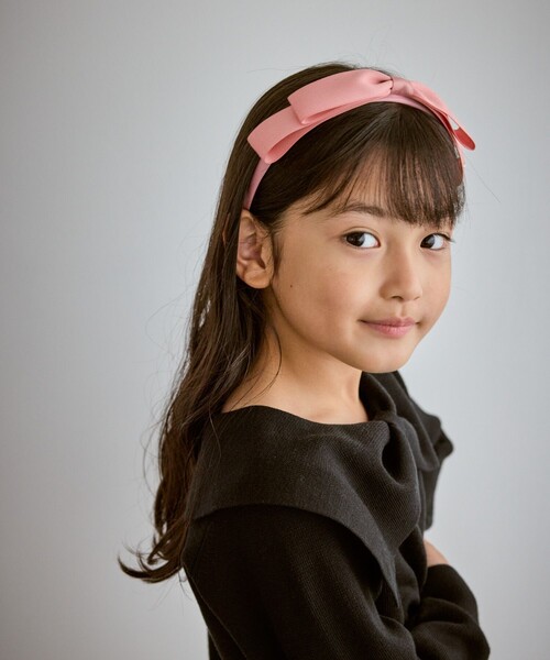 ROPE' PICNIC（ロペピクニック）の「【KIDS/キッズ】リボンカチューシャ（カチューシャ・キッズ・ダークラベンダー/ネイビー/オフホワイト/サックスブルー/ピンク・FREE）」の5枚目の写真