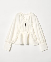 EMMEL REFINES | ＜EMMEL REFINES＞EM フリルギャザー キーネック ブラウス(シャツ/ブラウス)