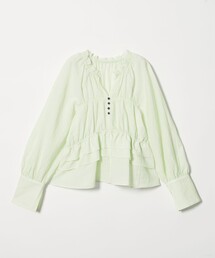 EMMEL REFINES | ＜EMMEL REFINES＞EM フリルギャザー キーネック ブラウス(シャツ/ブラウス)