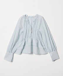 EMMEL REFINES（エメルリファインズ）の「＜EMMEL REFINES＞EM フリルギャザー キーネック ブラウス（シャツ/ブラウス）」