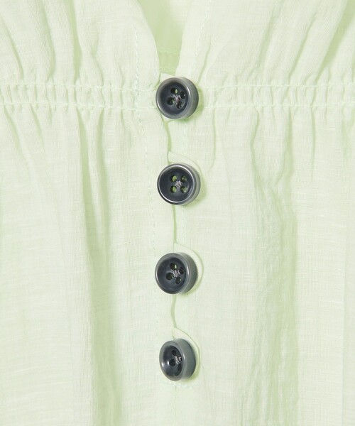 EMMEL REFINES(エメルリファインズ)の「<EMMEL REFINES>EM フリルギャザー キーネック ブラウス(シャツ/ブラウス・レディース・オフホワイト/ライトブルー/ライム・FREE)」の14枚目の写真