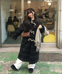 ROIDESROIS（ロワデロワ）の「メリー スノー フードロングダッフルコート (ネイビー)（ダッフルコート）」