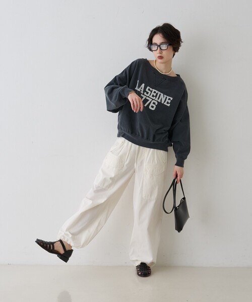 REMI RELIEF(レミレリーフ)の「【2026SS新作】【REMI RELIEF/レミレリーフ】別注スウェット(スウェット・レディース・ブラック/アイボリー/イエロー・フリー)」の20枚目の写真