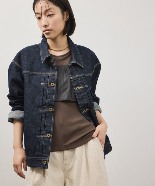 Lee(リー)の「【Lee for ADAM ET ROPE'】別注 デニムジャケット(デニムジャケット・レディース・ブルー/ネイビー・FREE)」の2枚目の写真