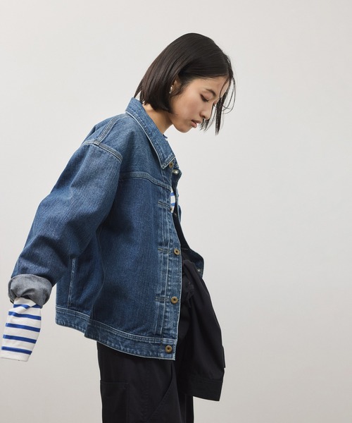 Lee(リー)の「【Lee for ADAM ET ROPE'】別注 デニムジャケット(デニムジャケット・レディース・ブルー/ネイビー・FREE)」の8枚目の写真