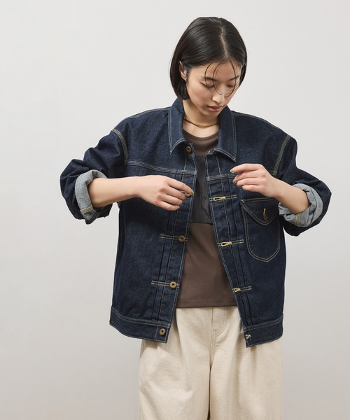 Lee(リー)の「【Lee for ADAM ET ROPE'】別注 デニムジャケット(デニムジャケット・レディース・ブルー/ネイビー・FREE)」の16枚目の写真